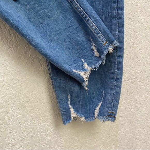 Zara The Multi Damages Skinny in Azure Blue Size 12 - Picture 11 of 14
